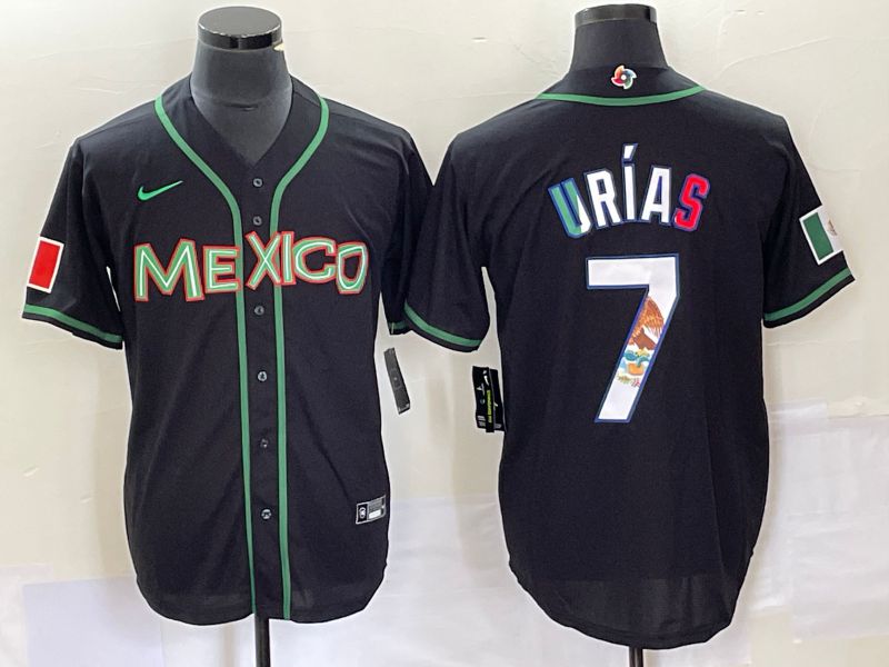 Men 2023 World Cub Mexico #7 Urias Black white Nike MLB Jersey12->more jerseys->MLB Jersey